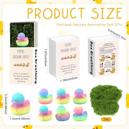 Wonderjune 30 Sets Positive Figures Gifts for Staffs, Luminous Duck