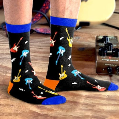 Cool Music Accessories Gifts - Guitar Drum Piano Trumpet Socks, Funny
