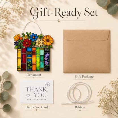 Book Lovers Gifts Book Ornament, Teacher Gifts for Women, Librarian
