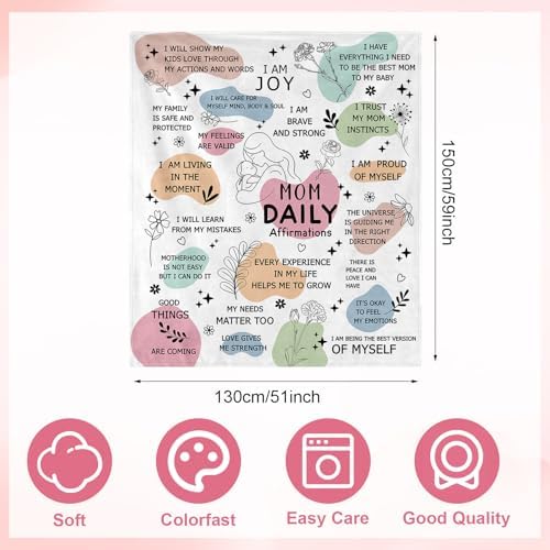 New Mom Blanket, Soft Flannel Throw Blanket Gift for Mother 51x59IN