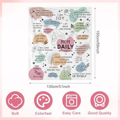 New Mom Blanket, Soft Flannel Throw Blanket Gift for Mother 51x59IN
