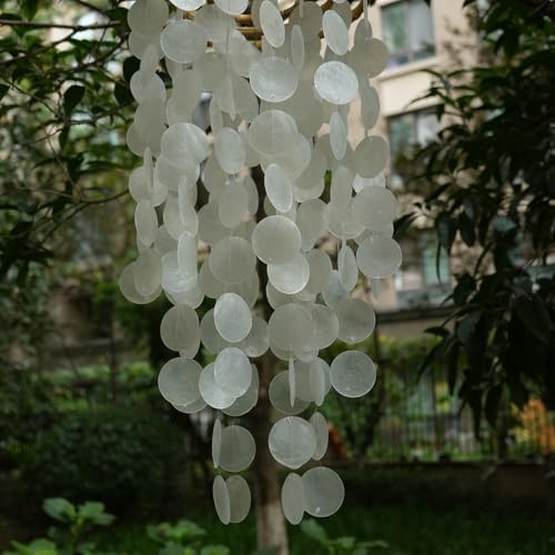 32" White Capiz Shell Wind Chime