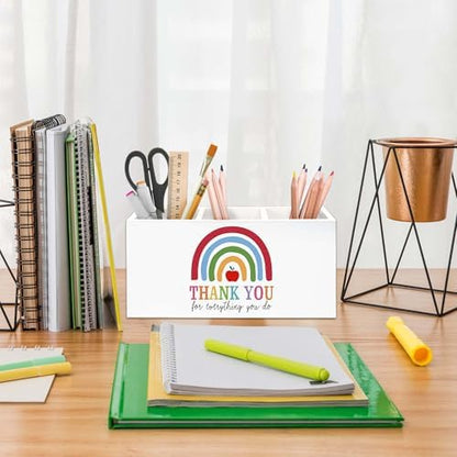 Teacher Thank You Gifts Pen Holder for Desk, Teacher Appreciation