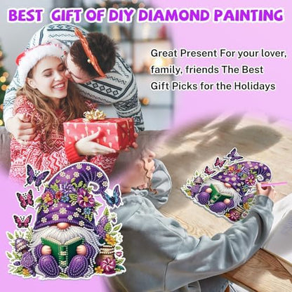 Bowetile Gnome Diamond Art Hanging Kits for Adults, 5D Special Shape