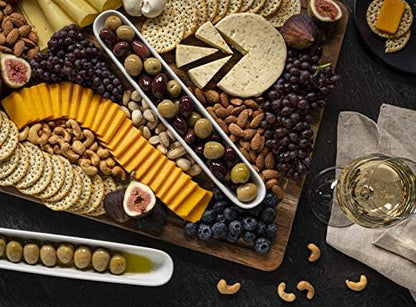 KooK Olive Boat Tray, Set of 2, Charcuterie Tray, Grazing Table