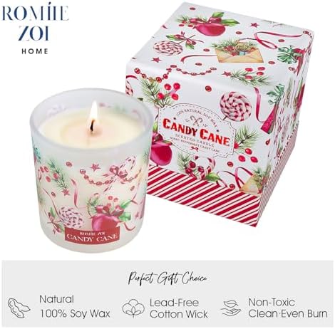 ROMIIE ZOI Christmas Scented Jar Candle - 6oz Soy Wax Candle - Candy