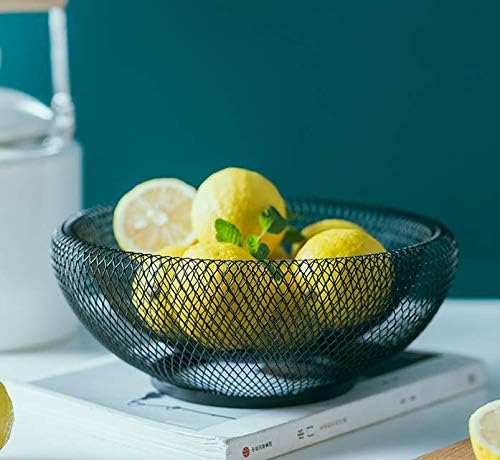 Cq acrylic Metal Wire Fruit Basket,Large Round Storage Baskets for