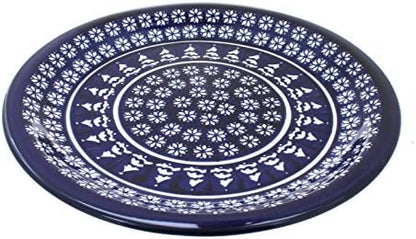 Blue Rose Polish Pottery - Blue Winter Nights Dinner Plate - 10.75"