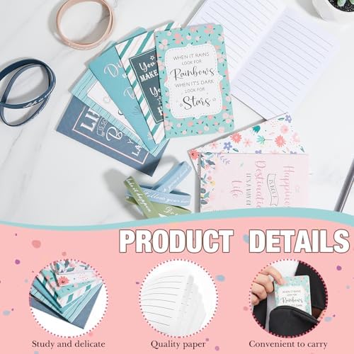 64 Pcs Inspirational Gift Bulk Notebook Pen Bracelet Keychain, Morandi