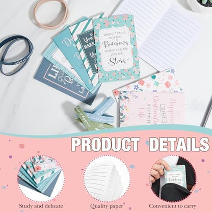 64 Pcs Inspirational Gift Bulk Notebook Pen Bracelet Keychain, Morandi