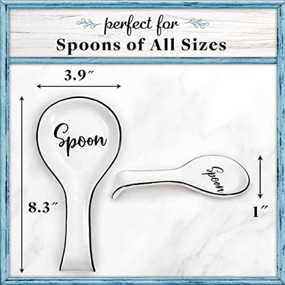 Home Acre Designs Spoon Rest For Kitchen Counter & Stove Top - White