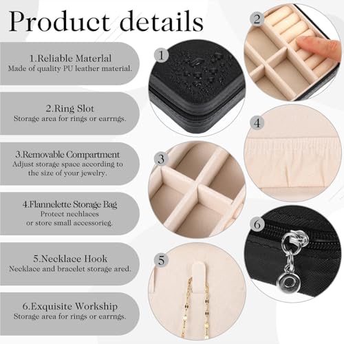 MAQUITA 12 Pcs Mini Travel Jewelry Case Bridesmaid Proposal Gift Boxes