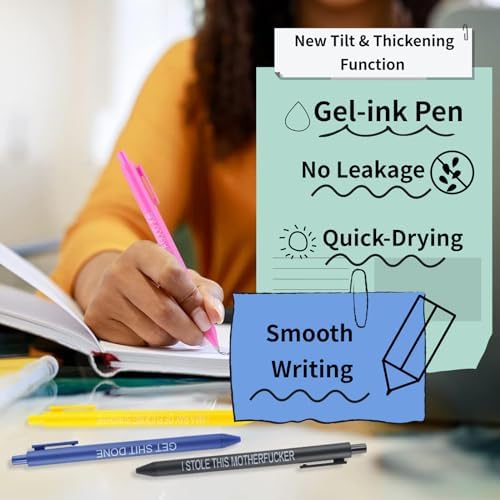Jxueych 11 Pack Funny Pens with Sarcastic Sayings - Unique Gifts for