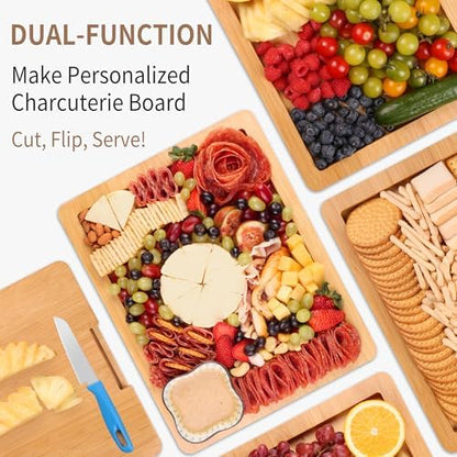 CAWIU Portable Charcuterie Board with Lid, Travel Cheese Board & Snack
