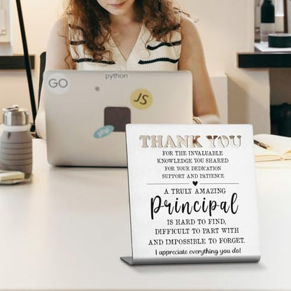 Principal Appreciation Gift Thank You Leadership Resin Desk Sign Decor