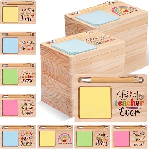 Yookeer 24 Pcs Employee Appreciation Gifts Wooden Sticky Note Holders
