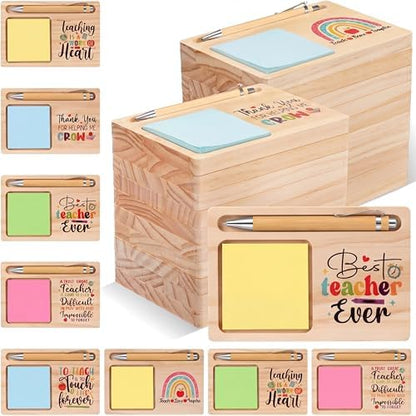 Yookeer 24 Pcs Employee Appreciation Gifts Wooden Sticky Note Holders