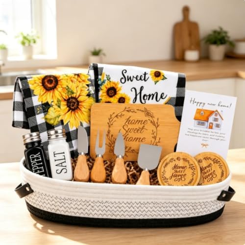 14 Pcs House Warming Gift New Home, Realtor Closing Gift Basket to