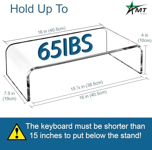 AMT Premium Acrylic Clear Monitor Stand Laptop/PC/Multimedia Monitor