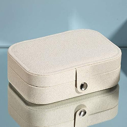 Small Portable Jewelry Organizer, Double Layer PU Leather Mini Jewelry