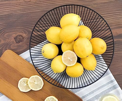 Fruit Bowl for Kitchen Counter, Black Wire Fruit Bowl, Metal