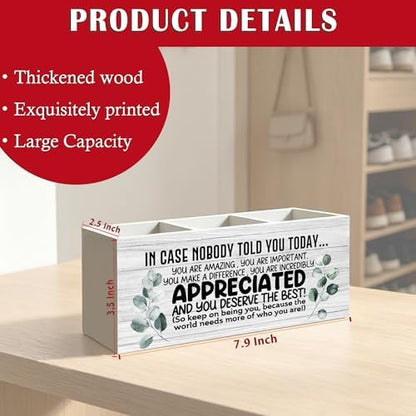 Inspirational Pen Pencil Holder Organizer for Desk, Appreciation Thank