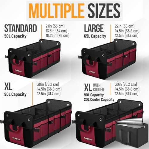 FORTEM Trunk Organizer - Collapsible Car Organizer & Storage Bag for