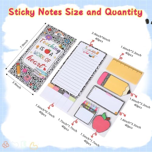Teacher Post It Notes,Back to School Note Pads Gift for Teacher