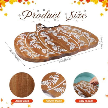 Pumpkin Shaped Cutting Board, Acacia Wood Serving Board