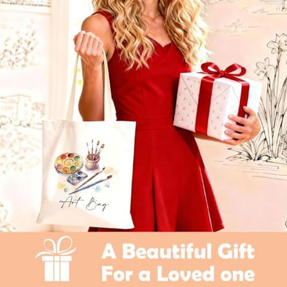 Funny Artist Gift Tote Bag,Reusable Canvas Design,Grocery Shopping