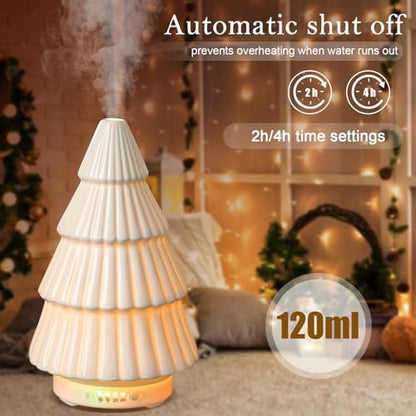 Rossesay Christmas Essential Oil Diffuser, Ceramic Christmas Tree