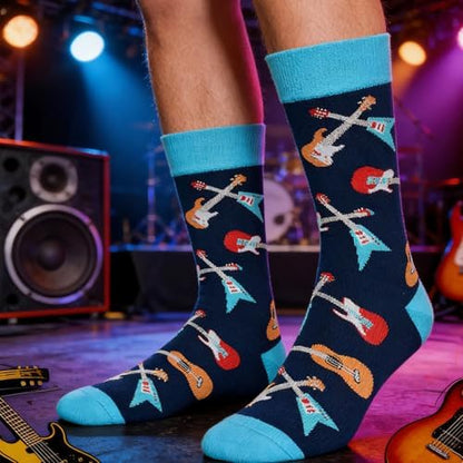 GOLIN Music Themed Party Gifts - Funny Saying Crew Socks for Musician