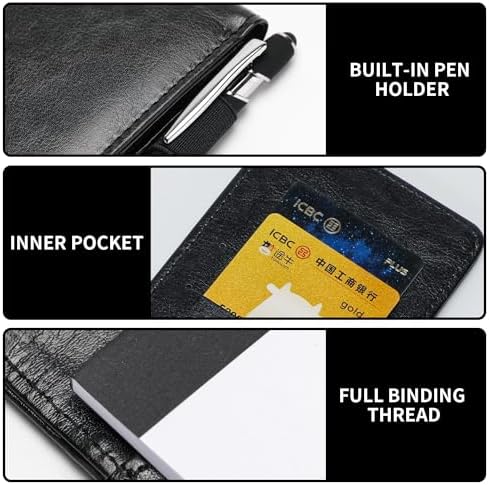 Camelmother 10Pcs Pocket Notepad Holder Set Notebook 3 x 5 Inch With