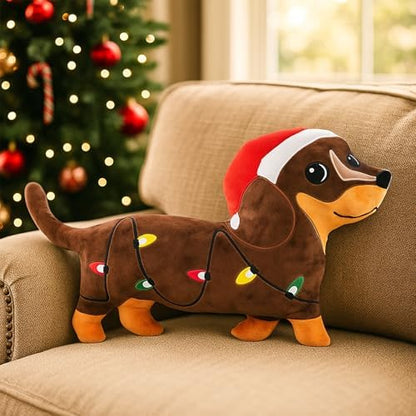 Tian Zhun Christmas Pillows Dachshund Pillows 13.8 x 12.21 Inch