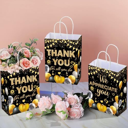 cocokawats 16 Pcs We Appreciate You Gift Bag Thank You Goodie Bags for