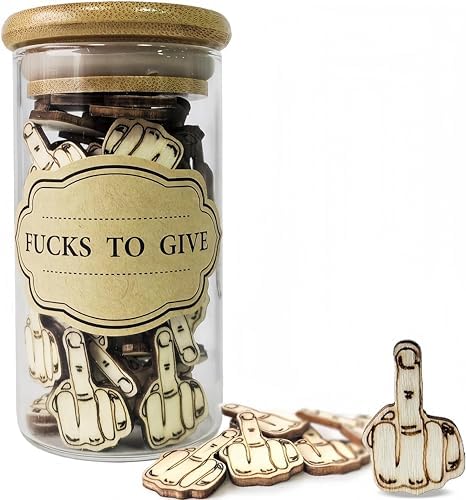 Jxueych Funny Middle Finger Gifts for Men - Jar of Laughs Wooden