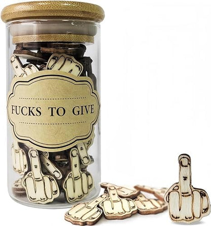 Jxueych Funny Middle Finger Gifts for Men - Jar of Laughs Wooden