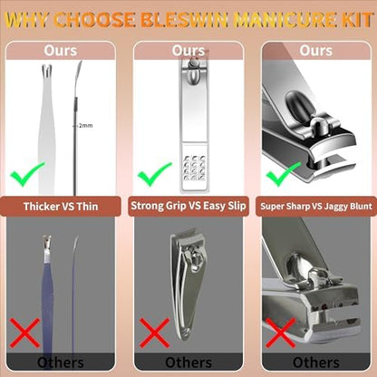 Manicure Set 16 In 1 Professional Stainless Steel Pedicure Kit Toenail