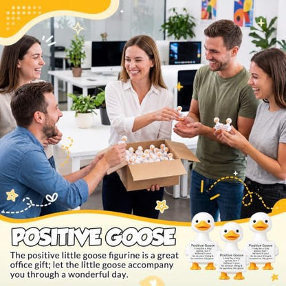 Gejoy 25 Pcs Mini Rubber Goose Toys Positive Mini Silly Gooses Figures