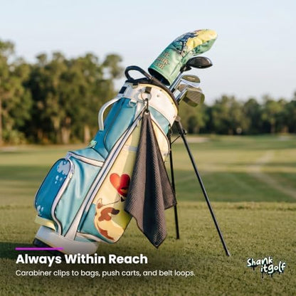 SHANKITGOLF Towel, Funny Microfiber with Bag Clip, Gift for Men & Dad