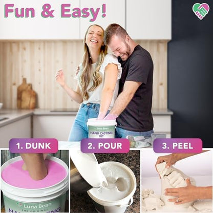 Luna Bean Hand Casting Kit – Couples, Anniversary, Wedding, Hand Mold
