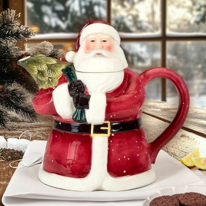 Santa’s Secret 3-D Holiday Teapot – Pour festive warmth with this