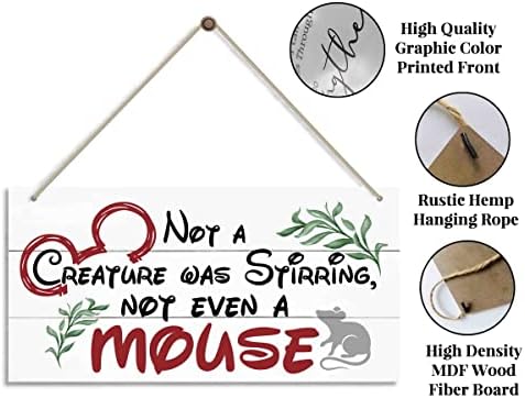 Christmas Door Sign Decor, Not a Creature was Stirring, not Even a