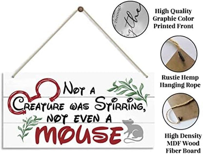 Christmas Door Sign Decor, Not a Creature was Stirring, not Even a