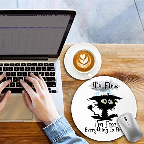 Funny Work Mouse Pad, Small Round Mousepad for Desk, Laptop