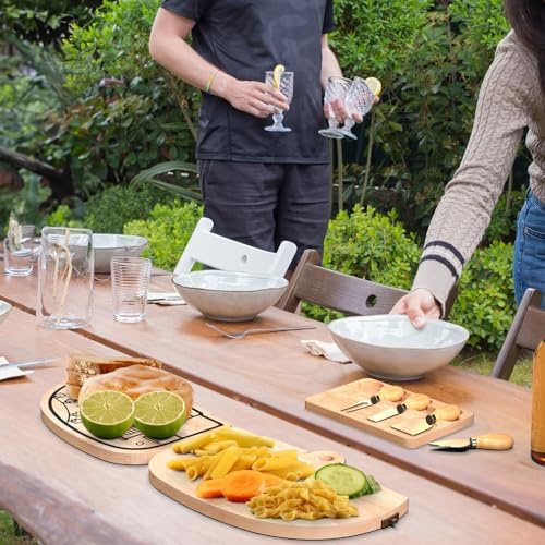 Bamboo Charcuterie Board Set - Foldable Serving Tray with Utensils