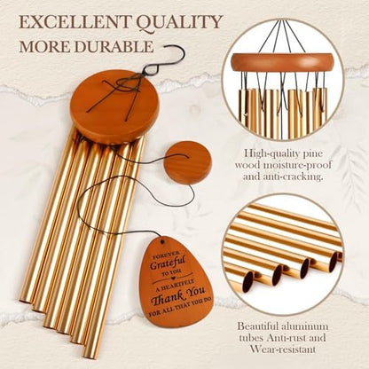 Leebbsin Thank You Gifts for Women Men, 25.5" Appreciation Wind Chimes