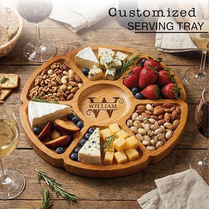 Custom Engraved Bamboo 11" Serving Tray – Personalized 7-Divided