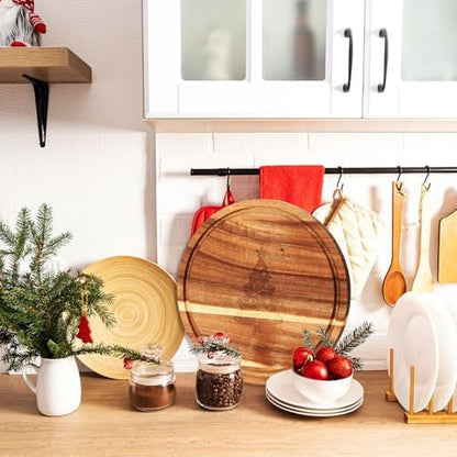 Sawysine 8 Christmas Charcuterie Board Gifts with Knife Fork, 9.84"
