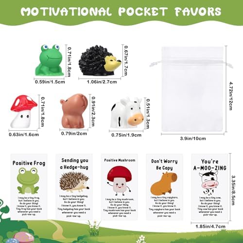 Fumete 25 Set Employee Appreciation Gift Bulk, Resin Animal, Pun Card